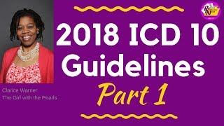 2018 ICD 10 Guidelines part 1 [upl. by Stavros]