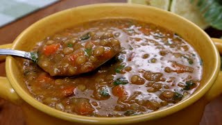 طبخ وصفة شوربة عدس سهلة ولذيذة وصحية A Lentil soup recipe thats Easy Delicious and Healthy [upl. by Jedediah10]