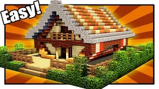 Minecraft How to Build a Cool Wooden House  Minecraft House Tutorial [upl. by Adle]