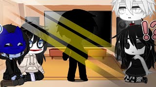 Creepypasta react to Jeff vs Slenderman  someone  Gacha Club React [upl. by Hairahs]