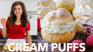 How To Make Easy Cream Puffs  Natashas Kitchen [upl. by Grose233]