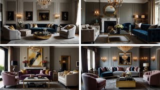 Glamorous Living Room with Velvet Furniture and Metallic Accents [upl. by Merl]