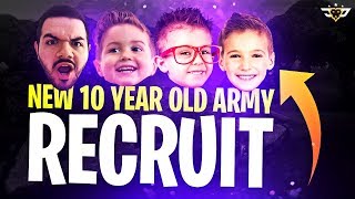 NEW 10 YEAR OLD ARMY RECRUIT HE MET CONNOR AND WUBBLEKINS Fortnite Battle Royale [upl. by Gerge]