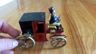 ANTIQUE LEHMANN GERMAN MOTOR KUTSCHE COACH TIN WIND UP TOY CAR 420 [upl. by Alwyn]