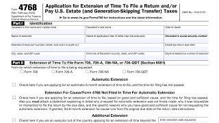 IRS Form 4768 walkthrough Tax Return Extension Request for Estate or GSTT Tax Returns [upl. by Atwood392]