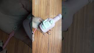 Clay art on glass bottle 💞diycrafts youtubeshorts glassbottledecor [upl. by Siri]