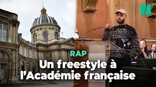 Le rappeur Oli déclame un freestyle sur le quotmonde de demainquot devant lAcadémie française [upl. by Aehtela]