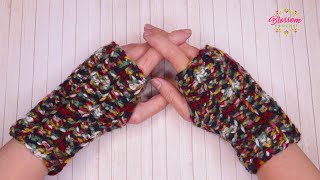 Crochet Fingerless Gloves with Shell Stitch  Beginner Friendly Tutorials [upl. by Cope]