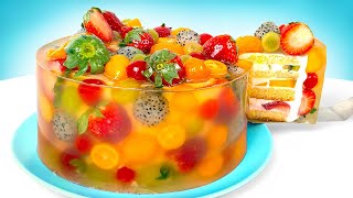 The Tastiest Jelly Cheesecake With Fruit  Baking Tutorial [upl. by Nylzzaj27]