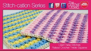 How to Crochet Front Post Raised Treble Crochet Stitches [upl. by Ellerrad]