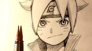 ASMR  Pencil Drawing 110  Boruto Uzumaki Request [upl. by Ahsinawt]