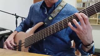 Esercizio N salti di ottava mano destra pollice indice e medio sixstringsbass basstutorial [upl. by Dihaz]