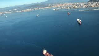 Landing Approach Gibraltar From Cockpit Bombardier Global 7000 [upl. by Nonnarb39]