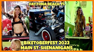 Daytona Biketoberfest 2023  Main St Shenanigans  Bike Week [upl. by Enirahtak629]