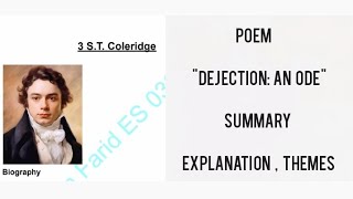 Poem Dejection An Ode by S T Coleridge  Notes  SummaryThemes Explanation englishliterature [upl. by Gussi]