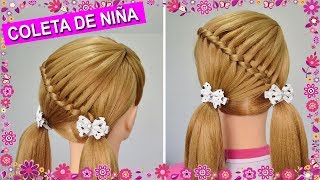 Peinados Coletas para Niñas con Trenzas Faciles y Bonitas para Fiestas 2020 [upl. by Lleznov555]