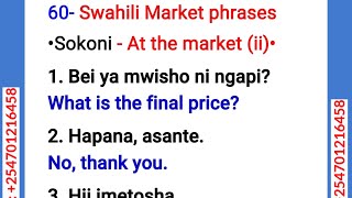 Learn Swahili phrases Sokoni  At the market ii [upl. by Ahen]