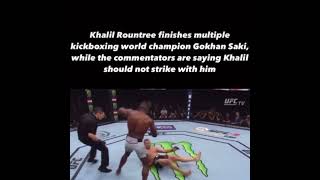 Khalil Rountree KO’s Gokhan Saki Multiple kickboxing world champion mma ufc [upl. by Ahsemit]