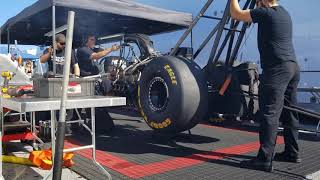 INSANE NHRA Top Fuel Dragster Double Whack Audrey Worm warm up [upl. by Ennovehc]