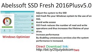 Abelssoft SSD Fresh 2016 Plus v5 0 [upl. by Rehpotsrik]