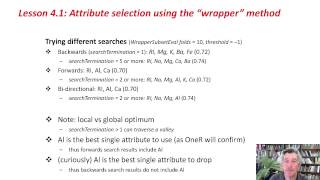 More Data Mining with Weka 41 Attribute selection using the quotwrapperquot method [upl. by Saihtam115]