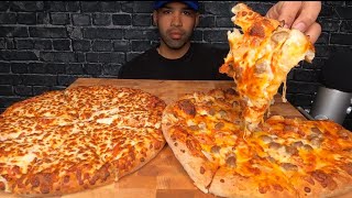 ASMR DOMINOS TRIPLE CHEESE amp PEPPERONI PIZZA  HAMBURGER PIZZA MUKBANG [upl. by Ehudd]