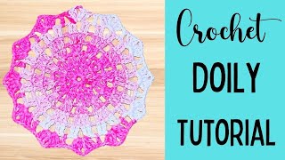 Easy Crochet Doily Tutorial For Beginners [upl. by Allwein5]