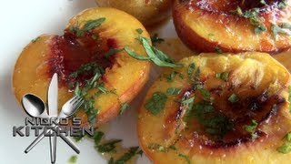 GRILLED NECTARINES with SYRUP  Nickos Kitchen [upl. by Arihaz]