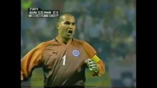 Chilavert  Free kick vs Slovenia World Cup 2002 [upl. by Ellerahs]