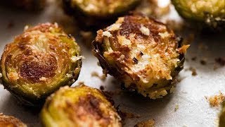 The most amazing CRISPY Parmesan Roasted Brussels sprouts [upl. by Del]