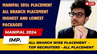 MANIPAL PLACEMENT 2024  MANIPAL ALL BRANCH PLACEMENT RECORDS  HIGHEST AND LOWEST PACKAGES [upl. by Azeel]