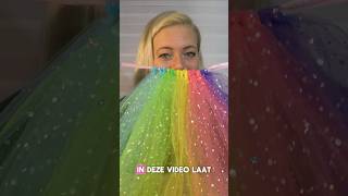 DIY 🌈REGENBOOG GLITTER TUTU maken ZONDER NAAIMACHINE diy regenboog tutu kostuum glitter kids [upl. by Zeph500]