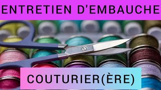 Simulation dentretien dembauche  couturierère [upl. by Yttap309]