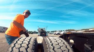 Stretched Out Peterbilt 389 hauling 110’ long oversized stretch load [upl. by Aled]