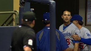 LADMIL Ethier tossed after pitch sails over head [upl. by Othilie930]