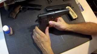 Airsoft  Colt 1911 A1 WE  custom grip amp Preview of Birchwood Casey bluing of 1911 Guarder Kit [upl. by Attenborough]