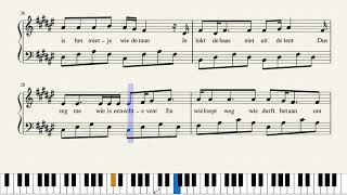 DE ECHTE VENT  RACOON  Piano Tutorial met lyrics FREE SHEETS [upl. by Euphemiah]