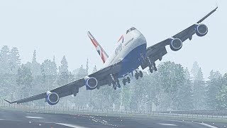 Landing A Boeing 747 In A Hurricane in XPlane 11 [upl. by Nairam127]