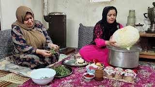 Azerbaijani Dolma Recipe  Delicious Dolma in village  Cabbage [upl. by Wilden236]