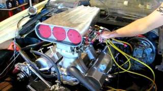 Zachs 355SBC 1972 Camaro engine starting 2 [upl. by Suiravaj]