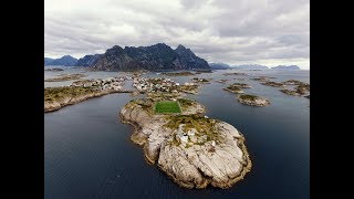 Henningsvær Football Pitch and Leknes Beaches in Lofoten Norway  Drone Footage [upl. by Kiyohara]