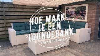 Een loungebank of hoekbank maken van steigerhout [upl. by Aneekas]