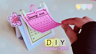 How to make a 2022 desk calendar  diy calendar paper Mini calendar paper crafts for school  DIY [upl. by Nivrae]