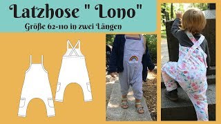 Jersey Latzhose  Strampler quotLonoquot nähen  Schritt für Schrittanleitung zum nachnähen  Größe 62110 [upl. by Eatnahs]