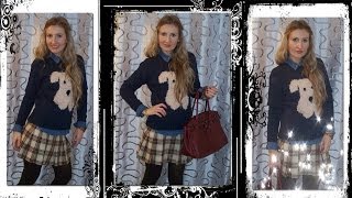 Schoolgirl Style OOTD Tartan Mini Skirt ♥ Fall Fashion Trend [upl. by Naujed]