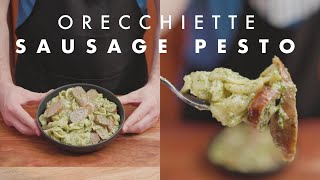 Orecchiette Sausage Pesto Recipe [upl. by Nylirak]