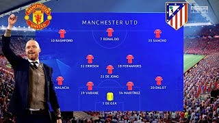 Manchester United vs Atletico Madrid  Erik Ten Hag Squad  UEFA Champions League  Full Gameplay [upl. by Ahsinat]