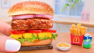 🍔 DIY 🍔 Miniature McDonalds Prosperity Burger in Miniature Kitchen with Mini Yummy [upl. by Brill]