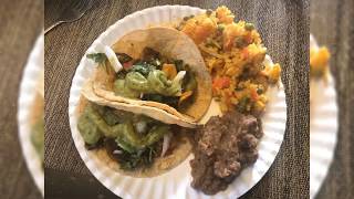 Cooking Mexican Food  Vegetable Fajitas Cecina Tacos y Arroz Mexicana [upl. by Rap]