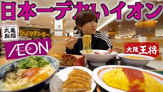 【爆食】西日本一デカいイオンモールで24時間大食い生活！何店舗食べれる？大阪王将、丸亀製麺、びっくりドンキー、ポムの樹、ハーバーランドumie [upl. by Allicsirp]